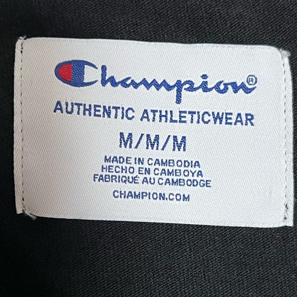 Champion Long Sleeve Shirt – Black – Size M – 100% Cotton – Made in Cambodia - Picture 3 of 9